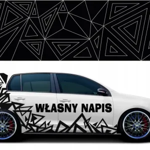 NAKLEJKA na Auto CAMO REKLAMA Trójkąty 2-arkusze Oferta limitowana