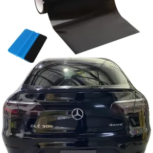 FOLIA DO PRZYCIEMNIANIA LAMP CZARNA CIEMNA POŁYSK 30CM X 100CM + RAKLA Wyprzedaż