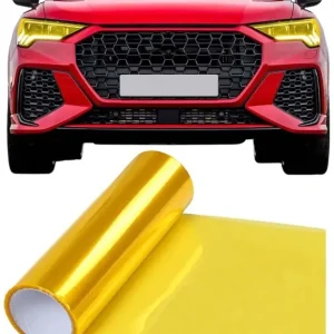 Wysoka jakość FOLIA DO LAMP ŻÓŁTA ZŁOTA 2m x 30cm NA LAMPY SAMOPRZYLEPNA OCHRONNA