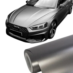 Tani FOLIA SZARA SATYNA 20m x 152cm GRAFIT CHROM MAT PERŁA OKLEINA SAMOCHODOWA