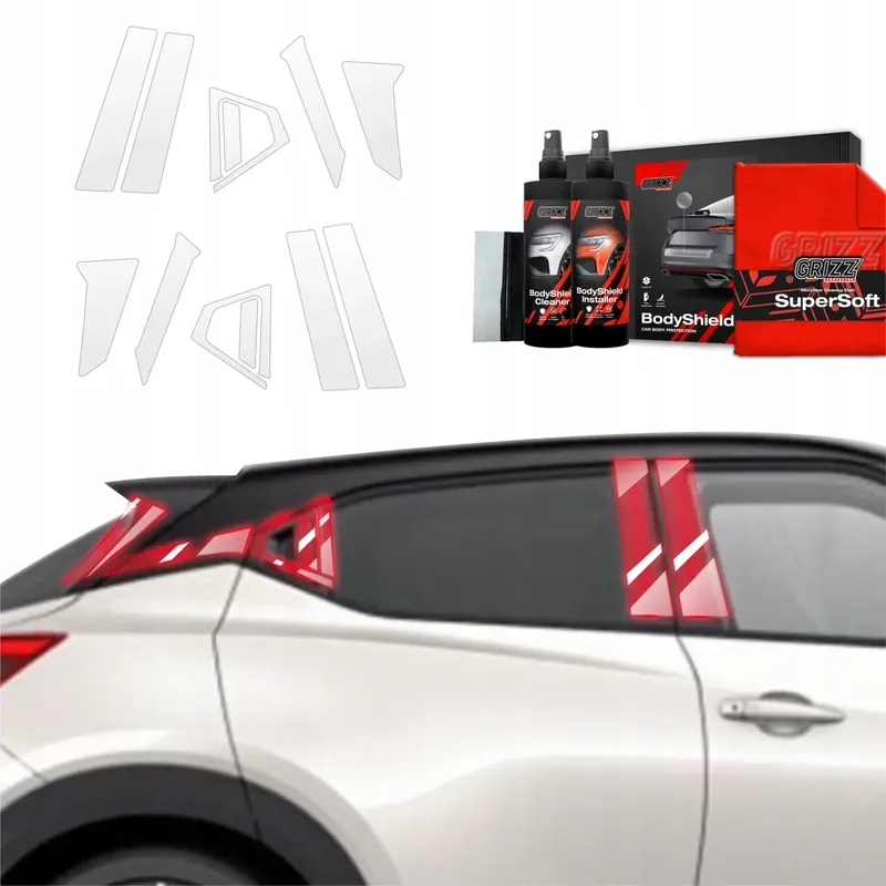 10w1 Folia okleina PPF na słupki do Nissan Juke Facelift (2024-2025) Grizz Ekspresowa dostawa