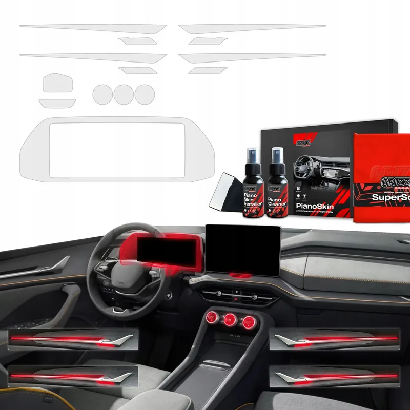 8w1 folia ochronna do wnętrza Skoda Kodiaq 2 (2024-2025) Antyodciskowa Popularny