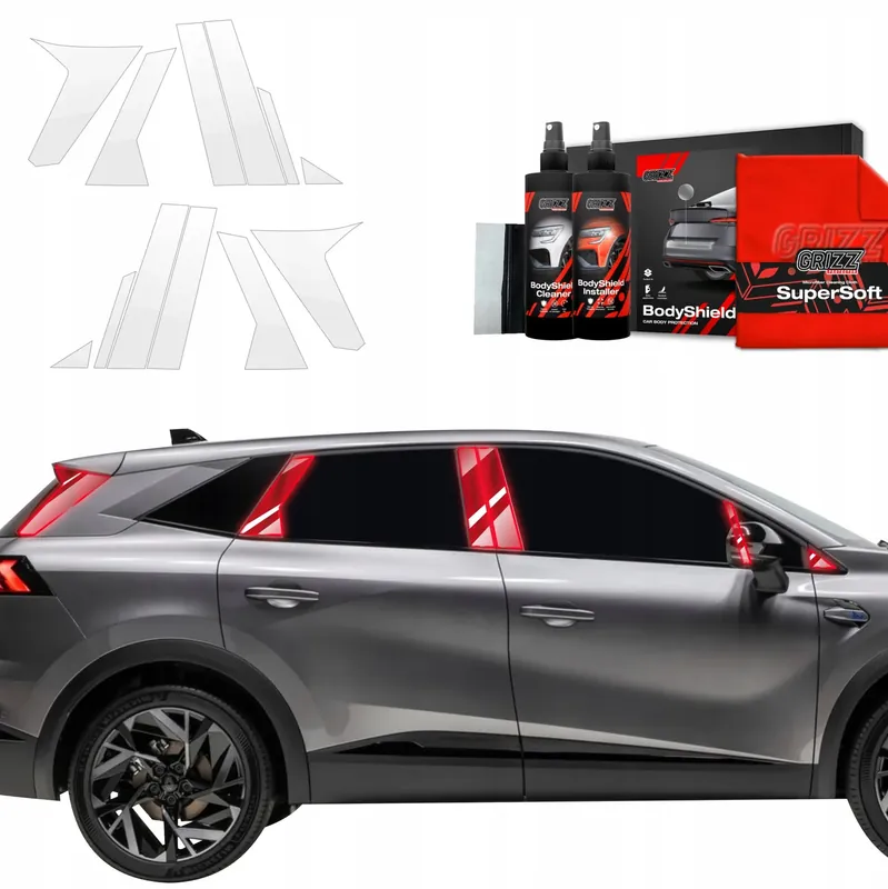 12w1 Folia okleina PPF na słupki do Renault Symbioz (2024-2025) Grizz Popularny