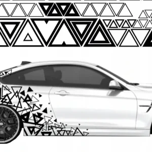 NAKLEJKI na Auto MOTYW TRÓJKĄTY 1 arkusze KOLORY Wysoka jakość