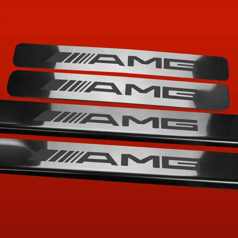Nakładki progowe MERCEDES C W203 AMG Wykończenie połysk ze stali nierdzewne Najlepsza cena