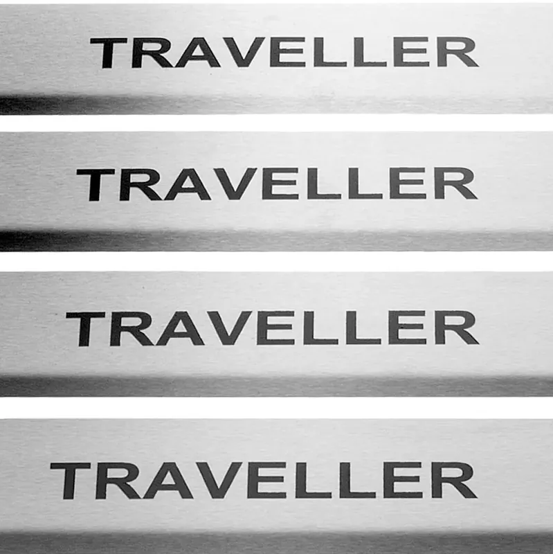 Darmowa dostawa PEUGEOT TRAVELER Nakładki progowe ze stali nierdzewnej 304 Napisy w kolorze