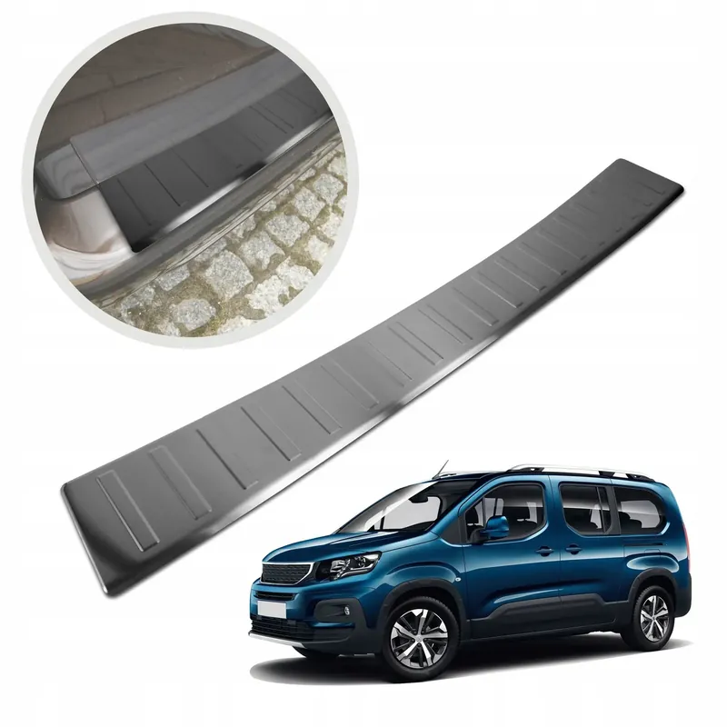 Nakładka listwa ochronna na tylny zderzak do PEUGEOT RIFTER 2018- | stal Rabat