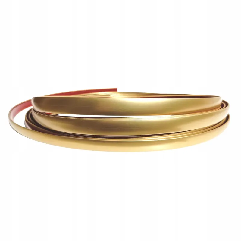 Tani Listwa Złota Mat 12mm Ozdobna Elastyczna Listwy Gold Samoprzylepna 8 Metrów