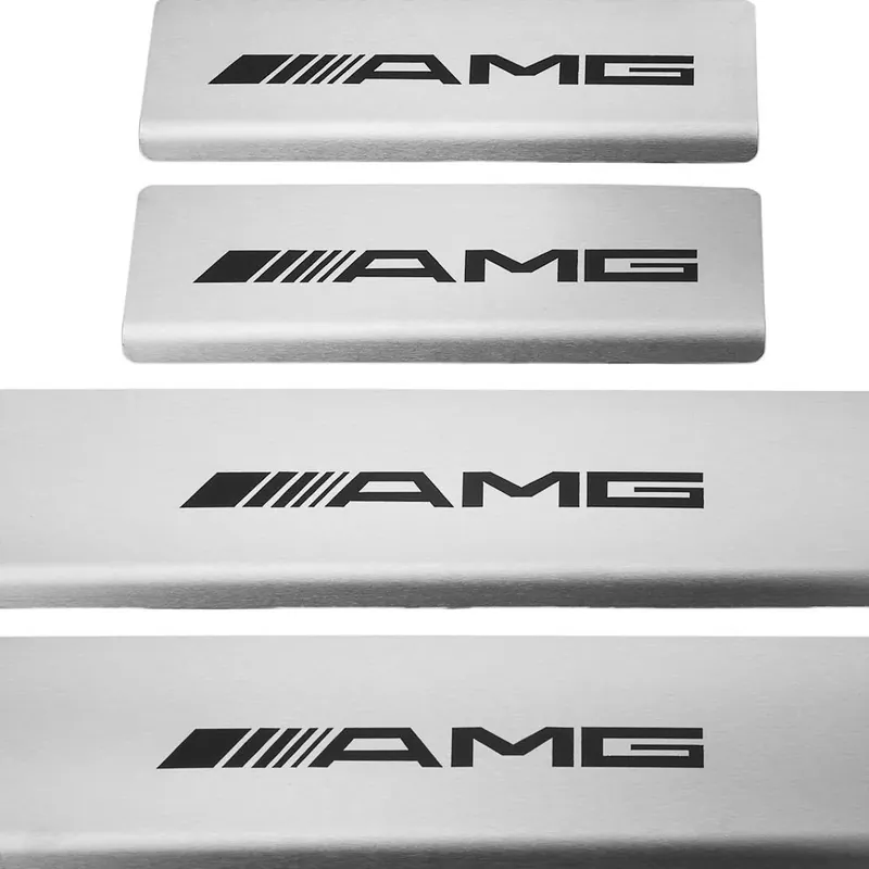 Nakładki progowe MERCEDES E W213 AMG, stal nierdzewna 304, czarne, matowe n Darmowa dostawa
