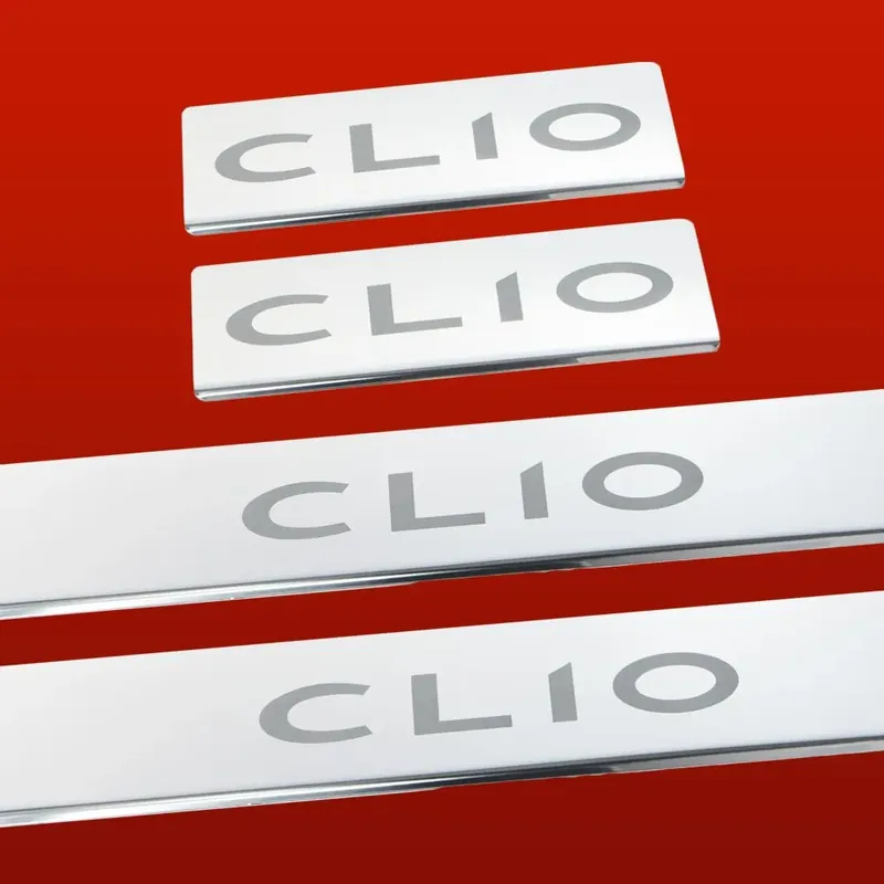 Autentyczny RENAULT CLIO MK4 5 Nakładki progowe Wykończenie połysk ze stali nierdzewnej