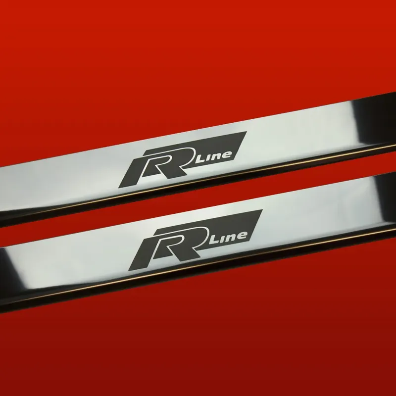 VOLKSWAGEN POLO MK5 6R Nakładki progowe RLINE 3 drzwi Stal nierdzewna 304 W Nowość