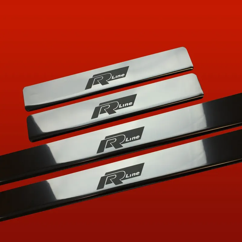 Darmowa dostawa VOLKSWAGEN POLO MK5 6R Nakładki progowe RLINE 5 drzwi Stal nierdzewna 304 W