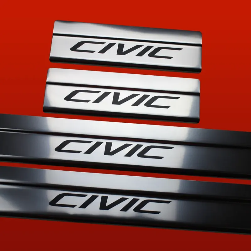 HONDA CIVIC MK9 Nakładki progowe połysk Stal nierdzewna 304 Wykończenie lus Popularny