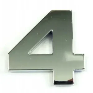 NAKLEJKA CHROM 3D EMBLEMAT CYFRA - 4 Autentyczny