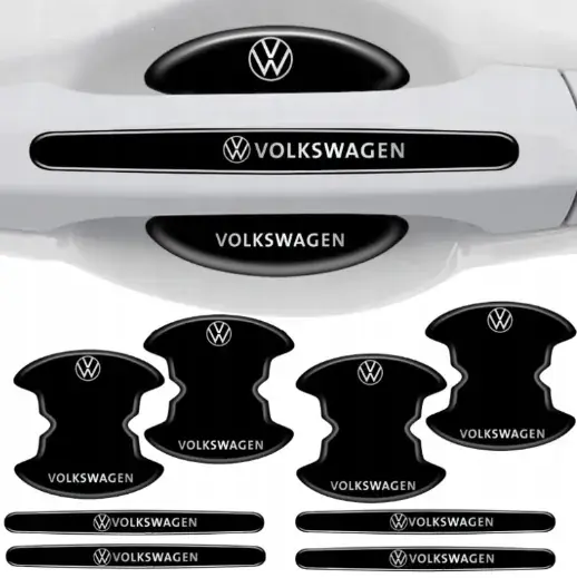Oryginalny Naklejki ochronne pod klamki samochodu VOLKSWAGEN MOCNA FOLIA 8 szt