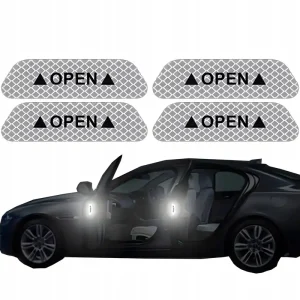 4 X NAKLEJKI ODBLASKOWE OSTRZEGAWCZE NA DRZWI Darmowa dostawa