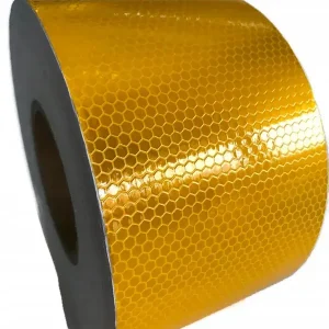 TAŚMA ODBLASKOWA PLASTER MIODU żółta KONTUROWA 10cm samoprzylepna Oferta limitowana