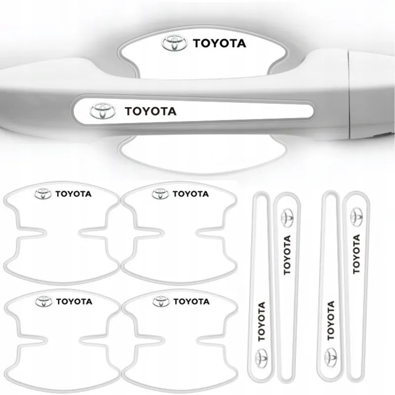 Grube Naklejki Ochronne Folia Pod Klamki Auta Drzwi Toyota Białe 8 Sztuk Najlepsza cena