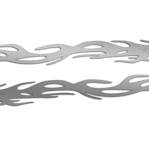 Bezpieczna płatność Wycinane naklejki PŁOMIENIE - OGIEŃ - PŁOMIEŃ lewa i prawa srebrne