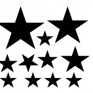 Tani NAKLEJKA NA SAMOCHÓD GWIAZDKI 11 SZT.