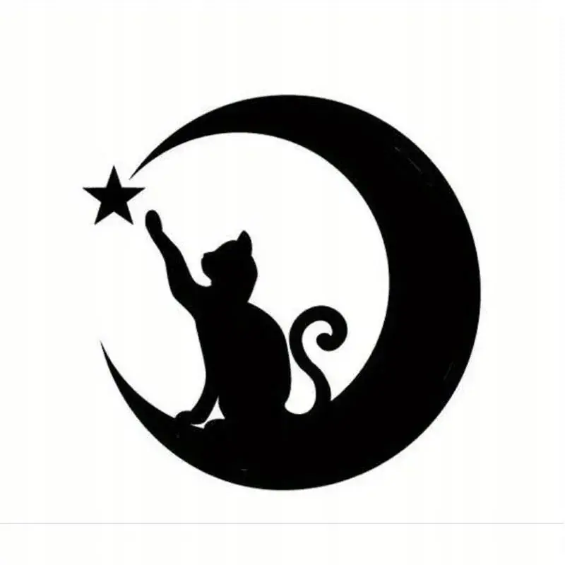 Najlepsza cena NAKLEJKA NA AUTO SAMOCHÓD SZYBĘ KOT KSIĘŻYC I GWIAZDA