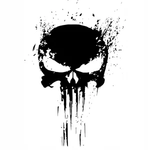 Oferta NAKLEJKA PUNISHER 56x40 cm CZARNA MATOWA DUŻA