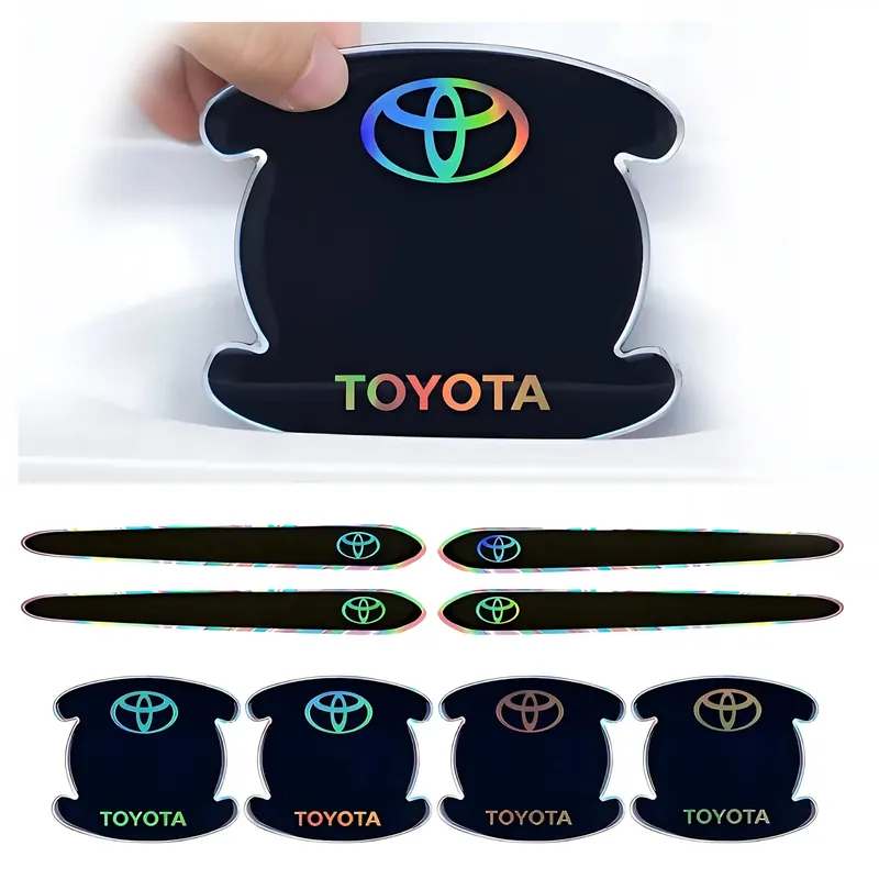 Popularny Grube Naklejki Ochronne Folia Na Klamki Toyota Corolla Yaris Rav 8 Sztuk