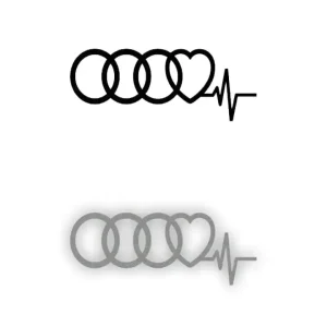 Zwrot pieniędzy Naklejka Audi Serce Tętno na samochód na auto ODBLASKOWA