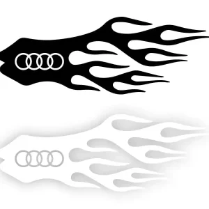 Płomień AUDI - Naklejka na samochód na auto KOLOR Tani