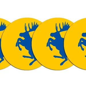 Niska cena Wycinane naklejki ŁOŚ VOLVO SAAB na dekielki felg kołpaki żółto niebieskie