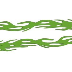 Tani Wycinane naklejki PŁOMIENIE - OGIEŃ - PŁOMIEŃ lewa i prawa jasny zielony