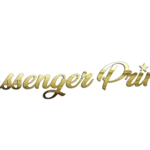 Wycinana naklejka PASSENGER PRINCESS złoty chrom Nowość