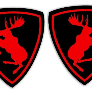 Wycinane naklejki ŁOŚ Z TŁEM czerwony neon lewa prawa do Saab Scania Volvo Zamów teraz