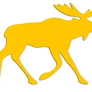 Wycinana naklejka SPACERUJĄCY ŁOŚ żółta - J and A Oferta