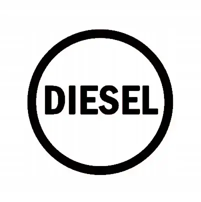 Najlepsza cena NAKLEJKA BEZ TŁA NA AUTO SAMOCHÓD SZYBĘ DIESEL OKRĄGŁA NAKLEJKA BEZ TŁA 2X