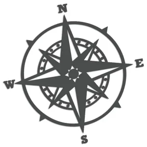 Wycinana naklejka RÓŻA WIATRÓW #6 grafitowa - J and A Oferta limitowana