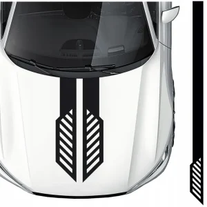 Oryginalny 2x Naklejki PASY NA SAMOCHÓD WZÓR 20x300 cm