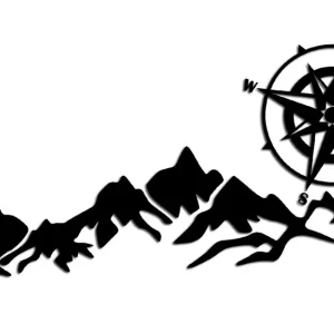Wycinana naklejka GÓRY I RÓŻA WIATRÓW - KOMPAS - J and A Rabat