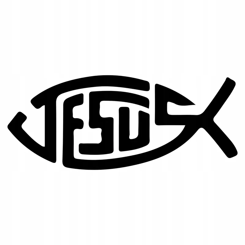 Promocja Naklejka na samochód wodoodporna RYBKA RYBA JEZUS