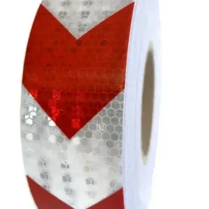 Ekspresowa dostawa TAŚMA FOLIA ODBLASKOWA PLASTER MIODU strzałki biało czerwone ostrzegawcze