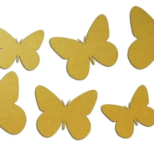 Nowość Wycinane naklejki MOTYLE - MOTYLKI - MOTYL - 8szt. złote - J and A