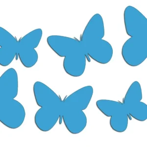 Wycinane naklejki MOTYLE - MOTYLKI - MOTYL - 8szt. błękitne - J and A Niska cena