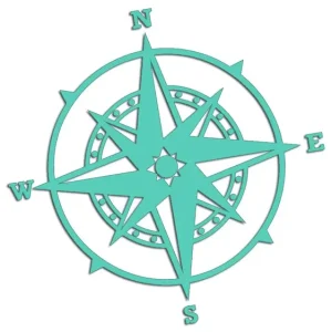 Wycinana naklejka RÓŻA WIATRÓW #6 miętowa - J and A Wysoka jakość