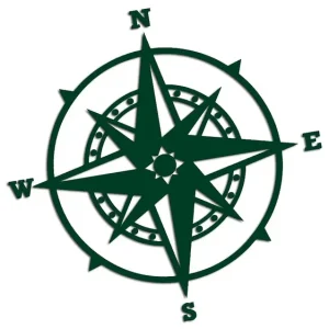 Wycinana naklejka RÓŻA WIATRÓW #6 ciemny zielony - J and A Wysoka jakość