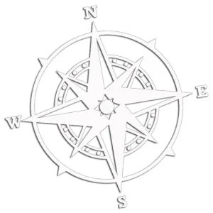 Wycinana naklejka RÓŻA WIATRÓW #6 biała - J and A Najlepsza cena