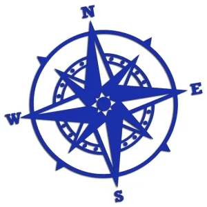 Wycinana naklejka RÓŻA WIATRÓW #6 modrakowa - J and A Szybka dostawa