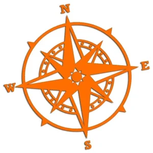 Promocja Wycinana naklejka RÓŻA WIATRÓW #6 pomarańczowa - J and A