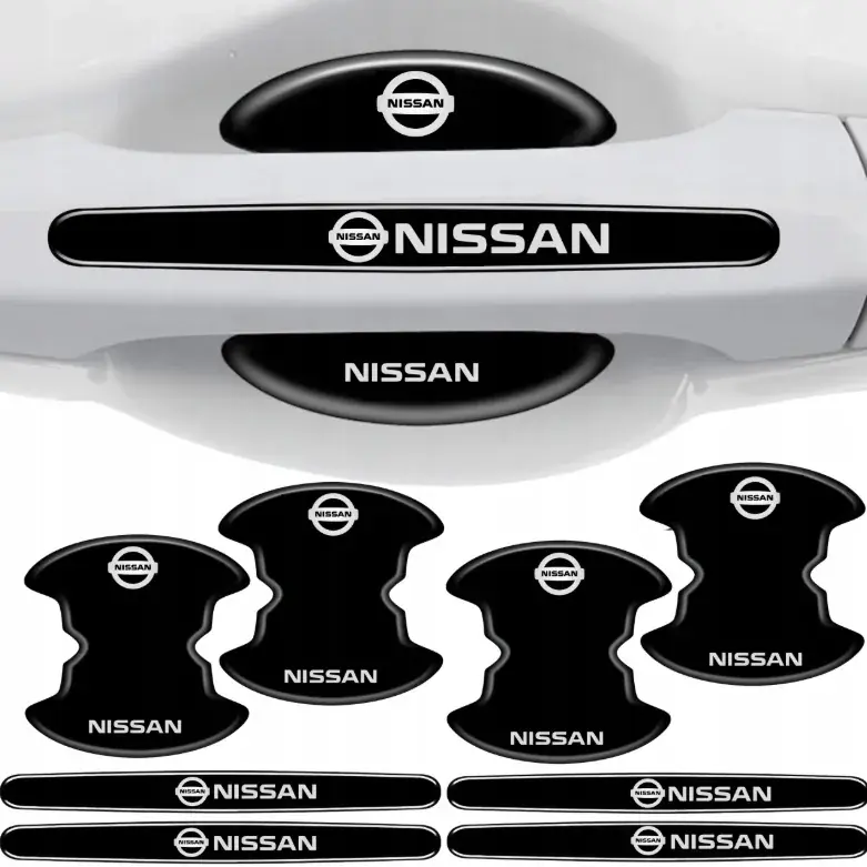 Naklejki ochronne pod klamki samochodu NISSAN MOCNA FOLIA do auta 8 szt Niska cena