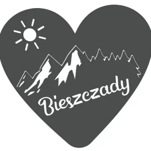 Rabat Wycinana naklejka BIESZCZADY - SERCE - GÓRY - LAS grafitowa - J and A