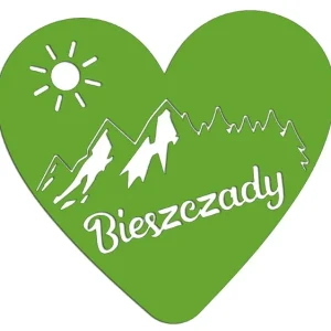Rabat Wycinana naklejka BIESZCZADY - SERCE - GÓRY - LAS jasny zielony - J and A